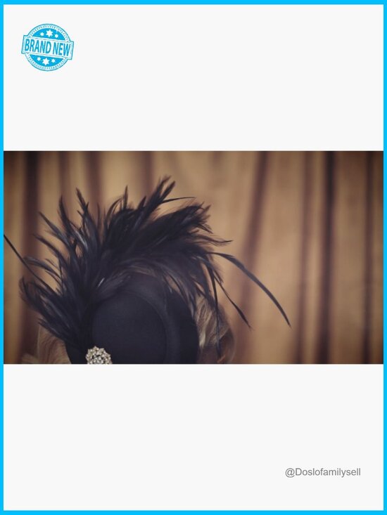 Fascinator Hat with Feathers and Rhinestones Pillbox Headpiece for Derby Tea main image 4